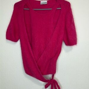 GANNI Cutout alpaca-blend sweater